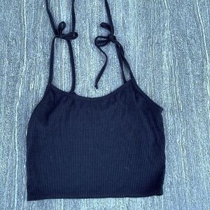 PAC‎ Sun Camisole. Ribbed Black. Size Small.